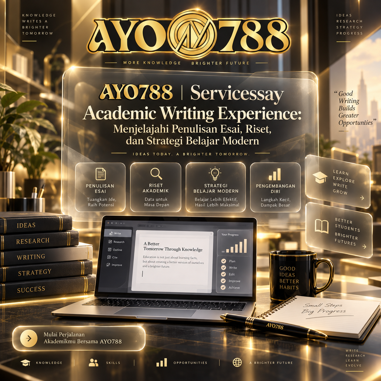 AYO788 | Servicessay Academic Writing Experience: Menjelajahi Penulisan Esai, Riset, dan Strategi Belajar Modern
